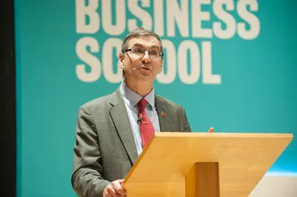 Executive Dean Stephen Bach speaks at the opening launch event of King's Business School. 