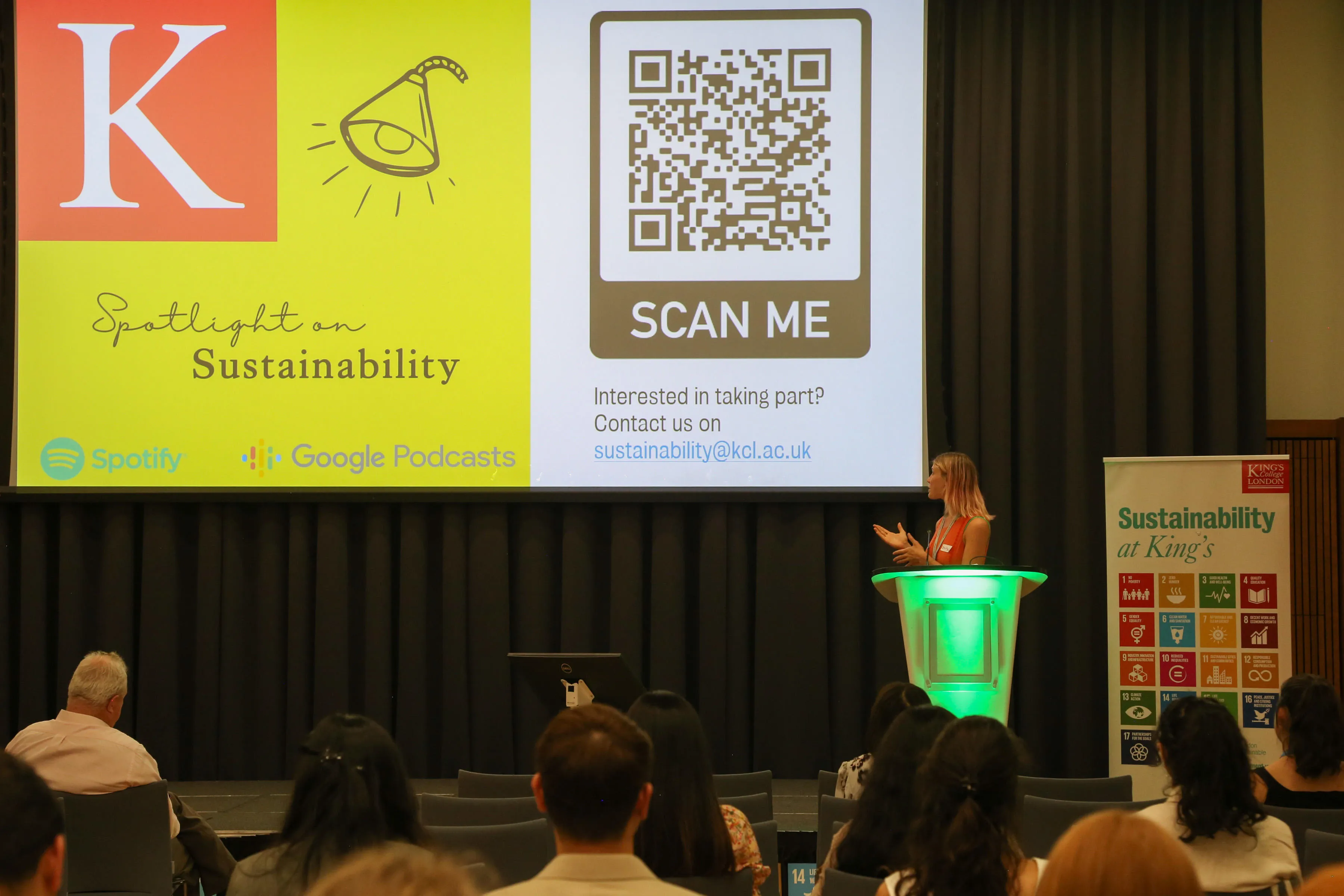 Sustainability Awards:Emily Read presenting on King's Spotlight on Sustainability podcast