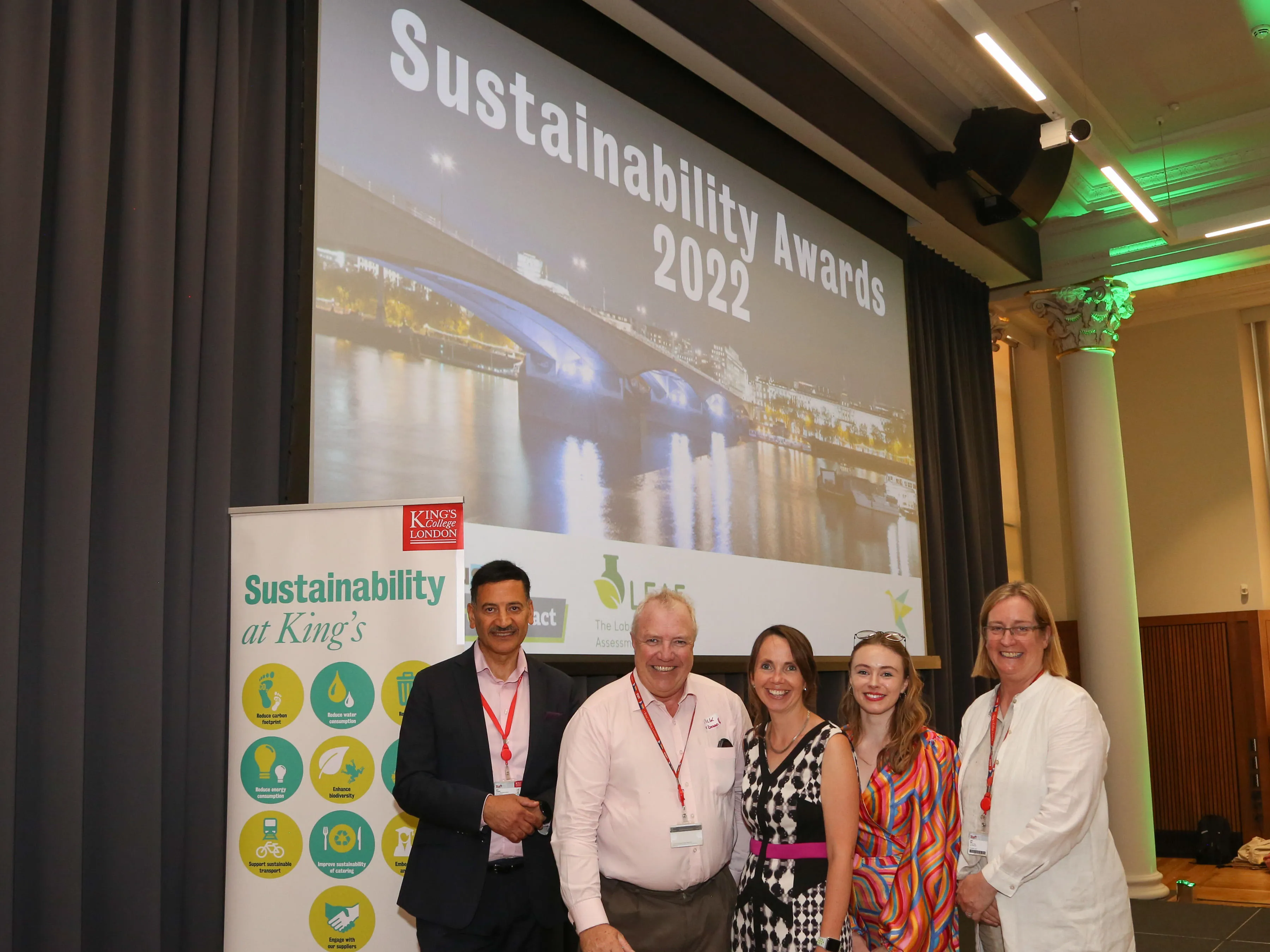 Sustainability Awards:SLT - Prof Bashir Al-Hashimi, Nick O'Donnell, Kat Thorne, (Alexandra Hepple), Prof. Evelyn Welch