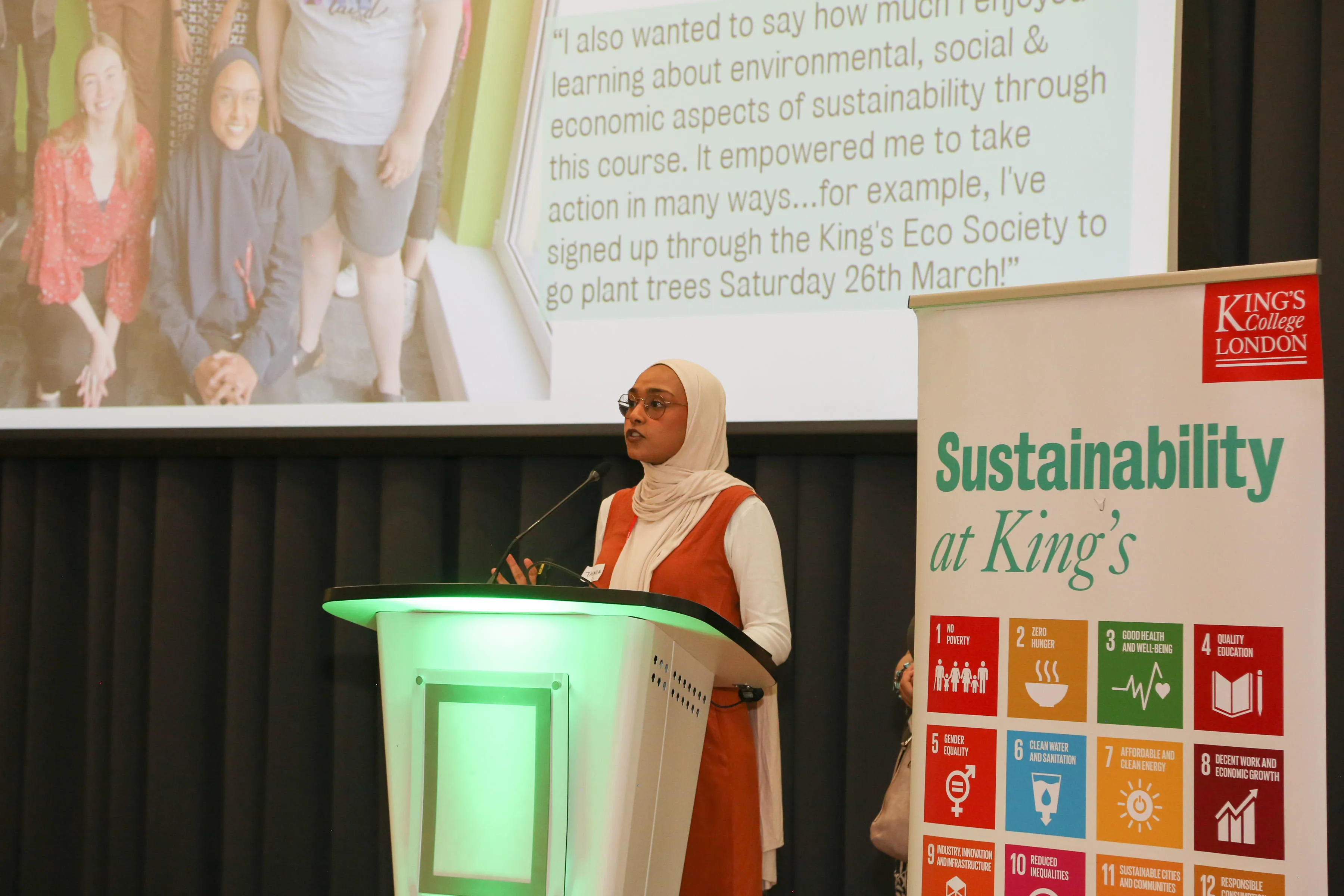 Sustainability Awards: Tasnia Yasmin presenting on SDG Curric. mapping and KEATS sust. & climate module
