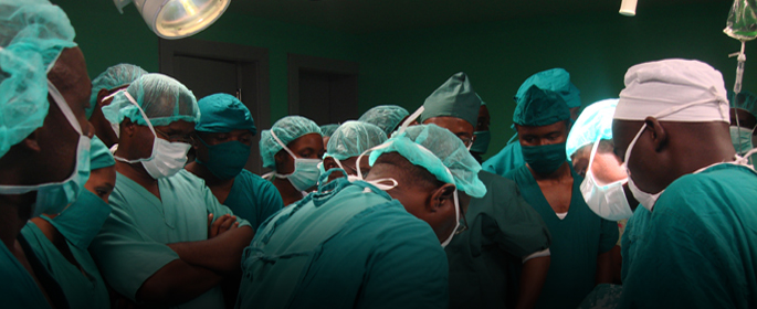 Surgeons operating