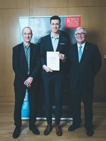 Image: Razvan accepting his King's Enterprise Award