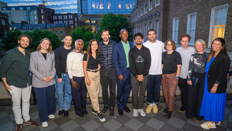 Judges, ventures and EI team on the terrace