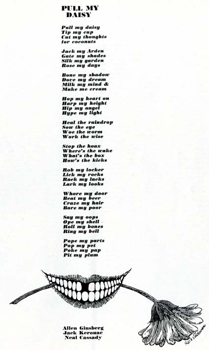 Poem Pull My Daisy by Allen Ginsberg, Jack Kerouac and Neal Cassady from Metronome