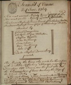 Transit of Venus manuscript p1