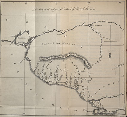 Map of the area around British Guiana. Andrew Halliday. The west indies, 1832
