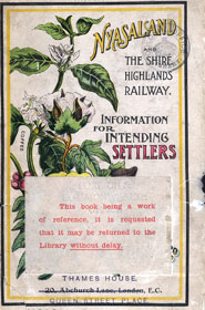 Front cover of 'Nyasaland and the Shir Highlands railway', depicting a coffee bush (1913)