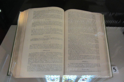 1839 Treaty on display in exhibition case