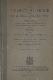 Front cover of a Treaty of Versailles (1919)
