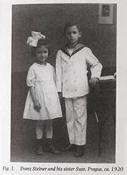  A portrait of Franz Steiner and his sister in formal children's dress, ca. 1920.