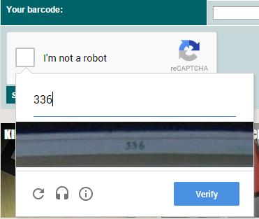Image of Captcha screen