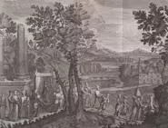 A plate engraved by Bernard Picart depicting a Turkish marriage procession.