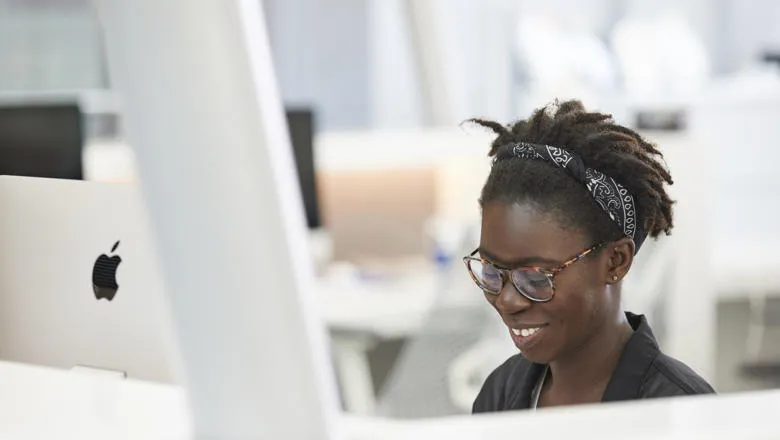 Woman in office