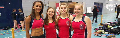 Image of the women's 4x100m relay team at the 2016 BUCS Championships