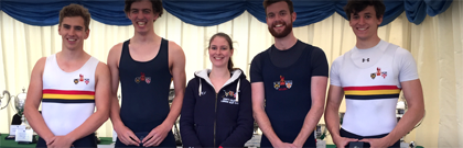 King's College London Boat Club rowers are presented with medals at the 2015 Metropolitan Regatta