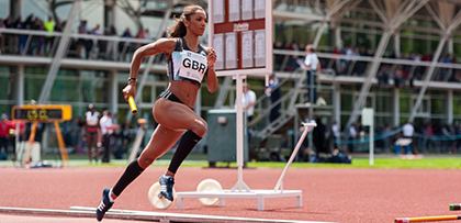 Image of King's Sport Performance Athlete Laviai Nielsen in action during the 2016 Loughborough International