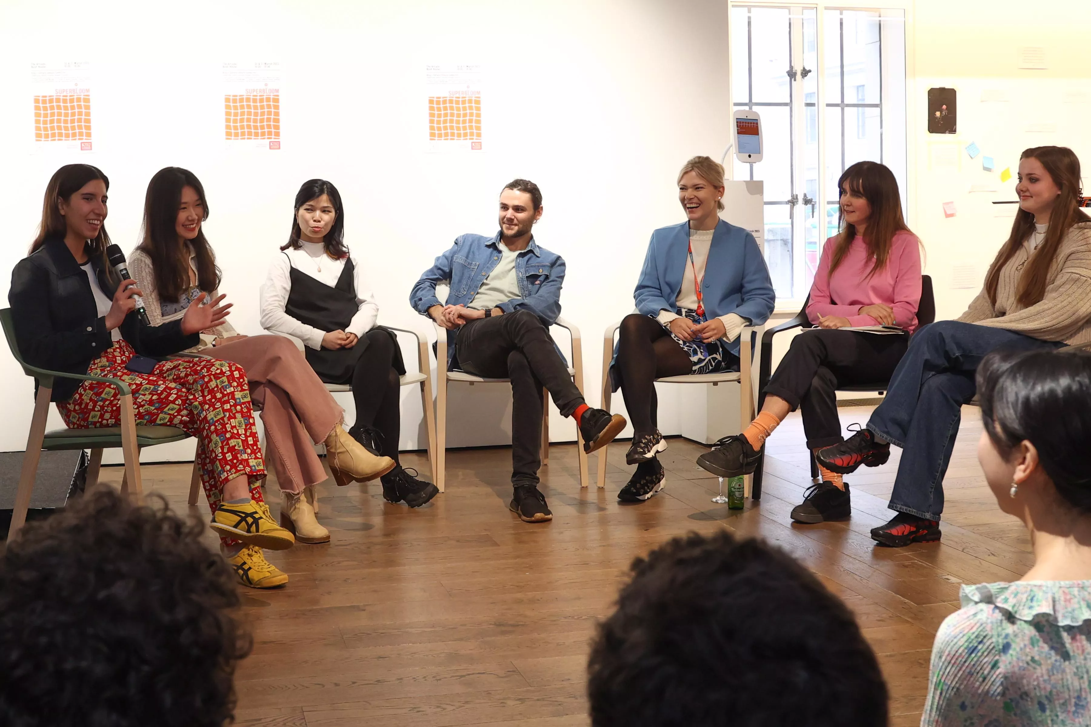 Panel discussion with the artists and some of the students. Credit Dominic Turner Photography.