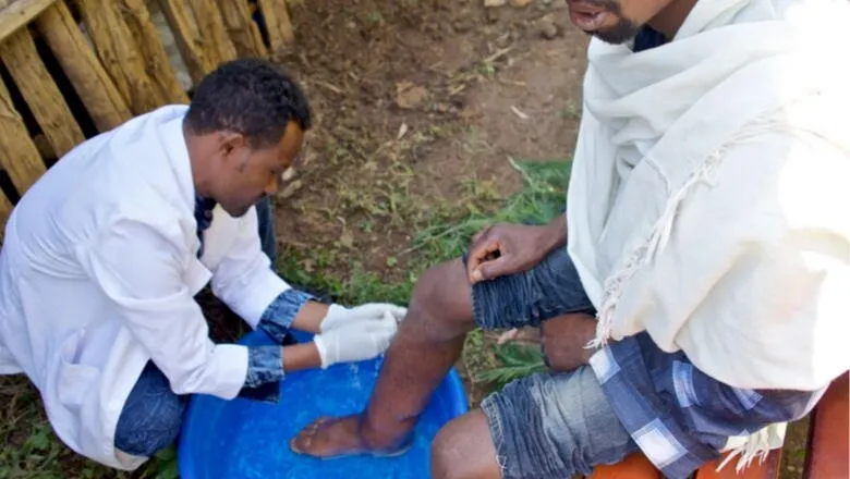 Providing foot care. Image by Dr Alex Kumar, www.alexanderkumar.com  