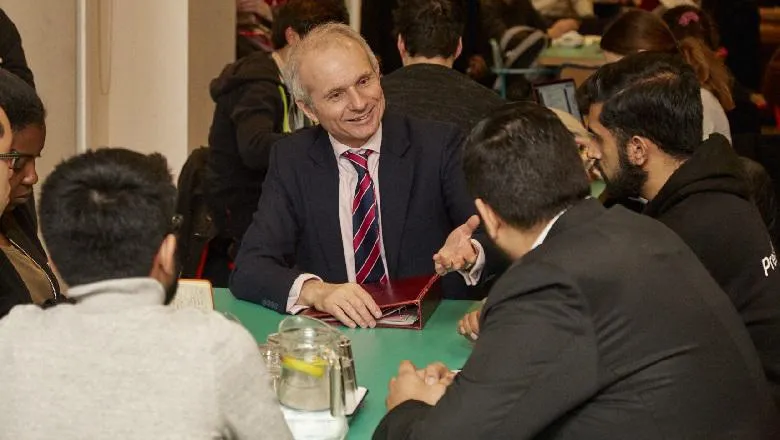 David Lidington talks to students