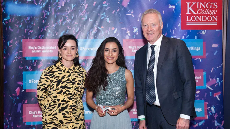 (l to r) Sabrina Mahfouz, Shereen Mashhadi Ahvazi and Rory Bremner. Photo by Nathan Clarke.