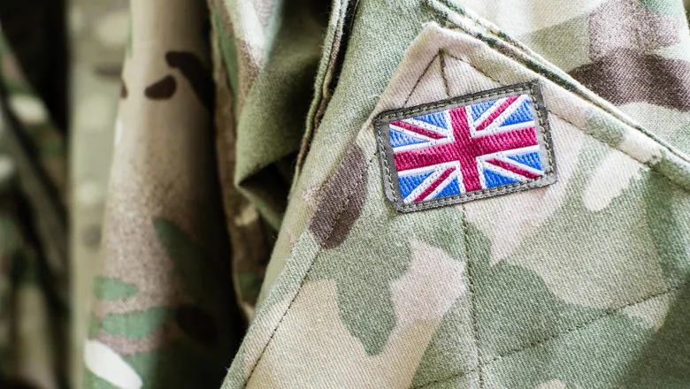 Union Jack on military uniform