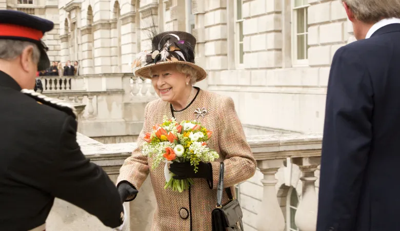 The Queen at the opening of the Somerset House East Wing, home of The Dickson Poon School of Law, February 2012. 