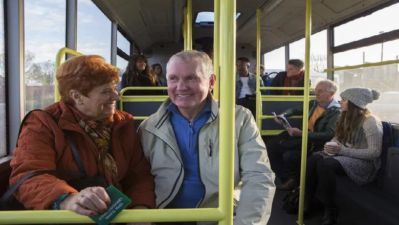 People taking a ride on a bus