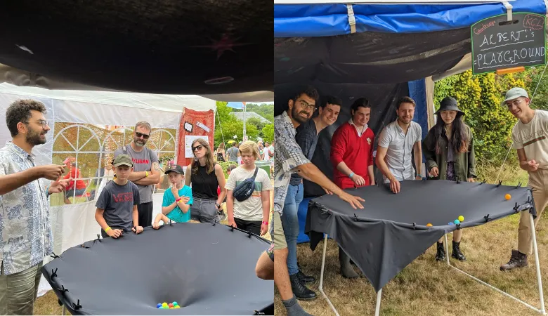 Benjamin Pethybridge and the team with their stall. 