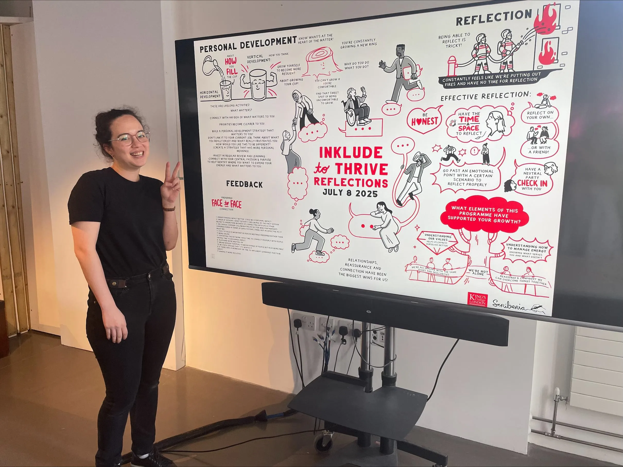 A participant with some of the artist's summary