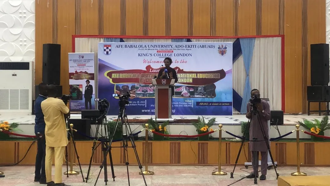 Professor 'Funmi Olonisakin delivering a speech 