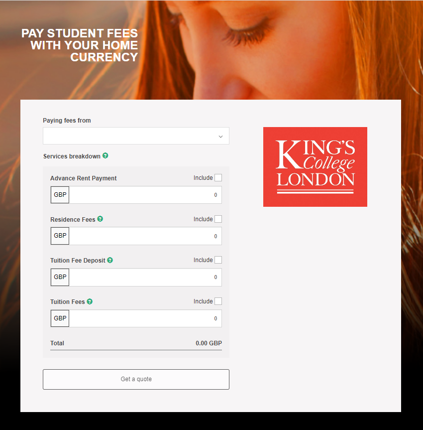 Screenshot of the official payment form on the Western Union pages.