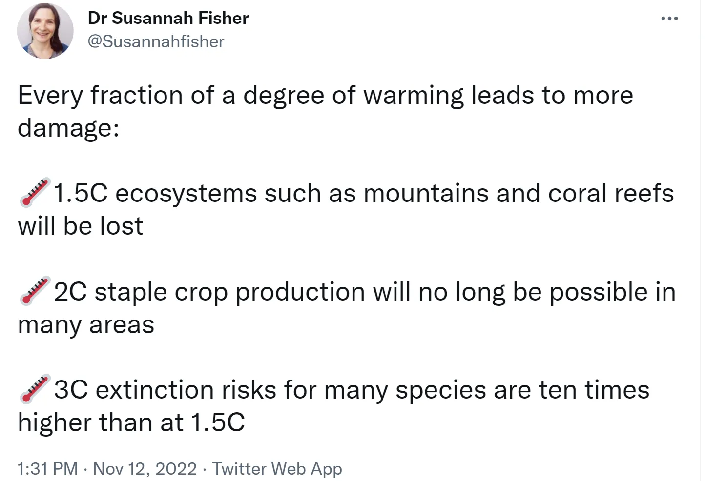 Susannah Fisher Tweet COP27