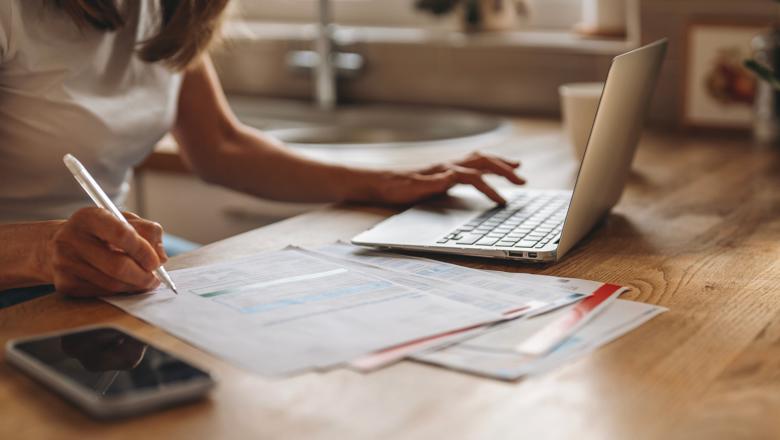 Person working from home on a laptop