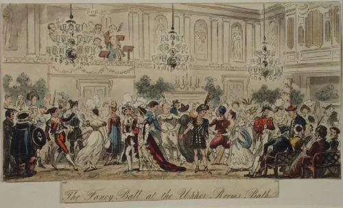 Fancy Dress Ball at the Bath Assembly Rooms by Thomas Rowlandson