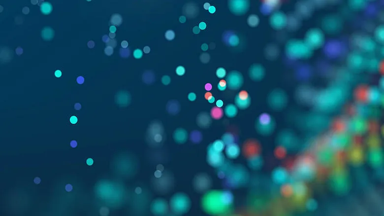 A stock image of data atoms