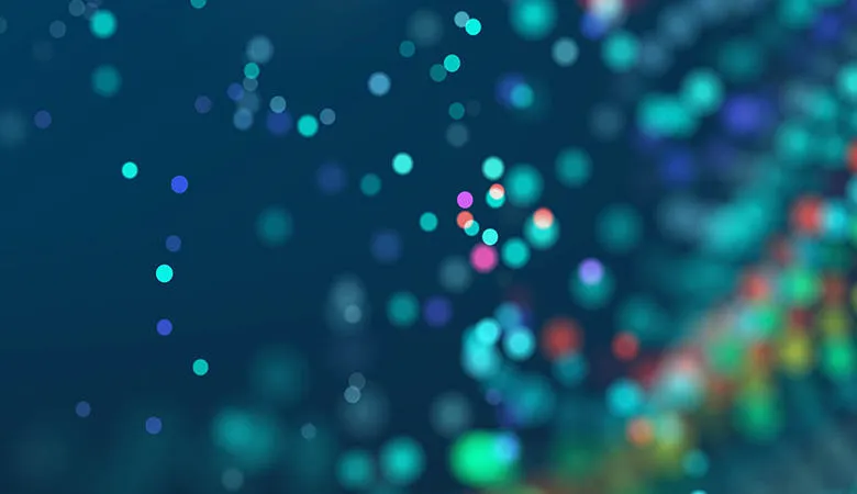 A stock image of data atoms