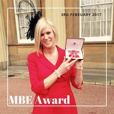 Dr Miranda Lomer with her MBE