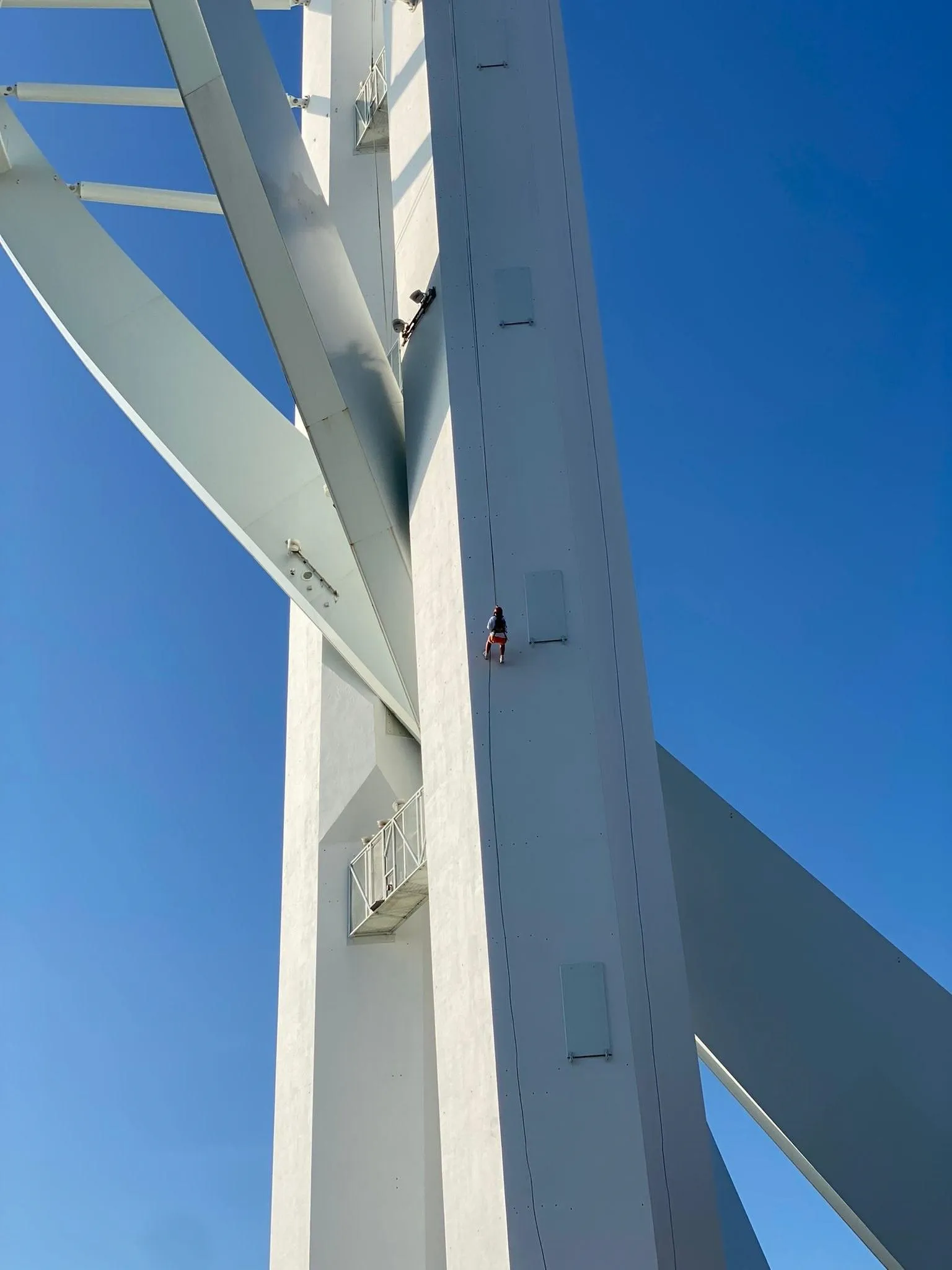 Chloe abseiling down Spinnaker Tower