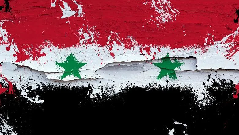 Syrian flag, painted