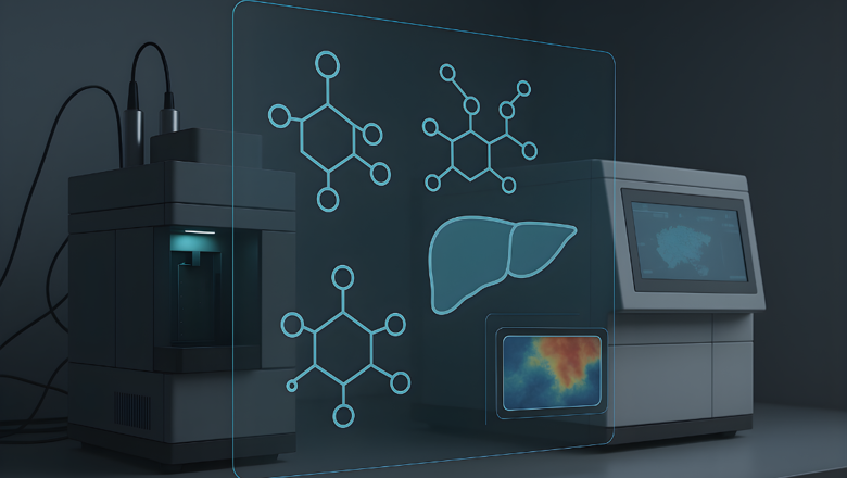 A computer screen showing a liver graphic