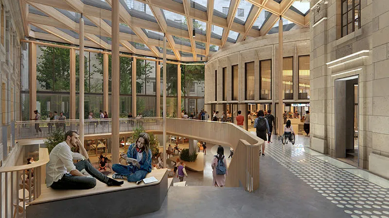 An artistic impression of the new west wing of Bush House.