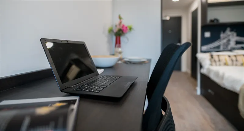 Laptop on desk