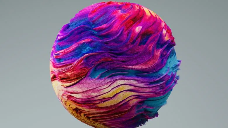 Sphere with variety of colours