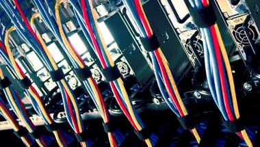 Image of blue, red and yellow wires
