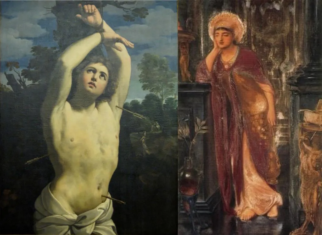 Left: Sebastian Reni Musei Capitolini . Right: Heliogabalus, High Priest of the sun