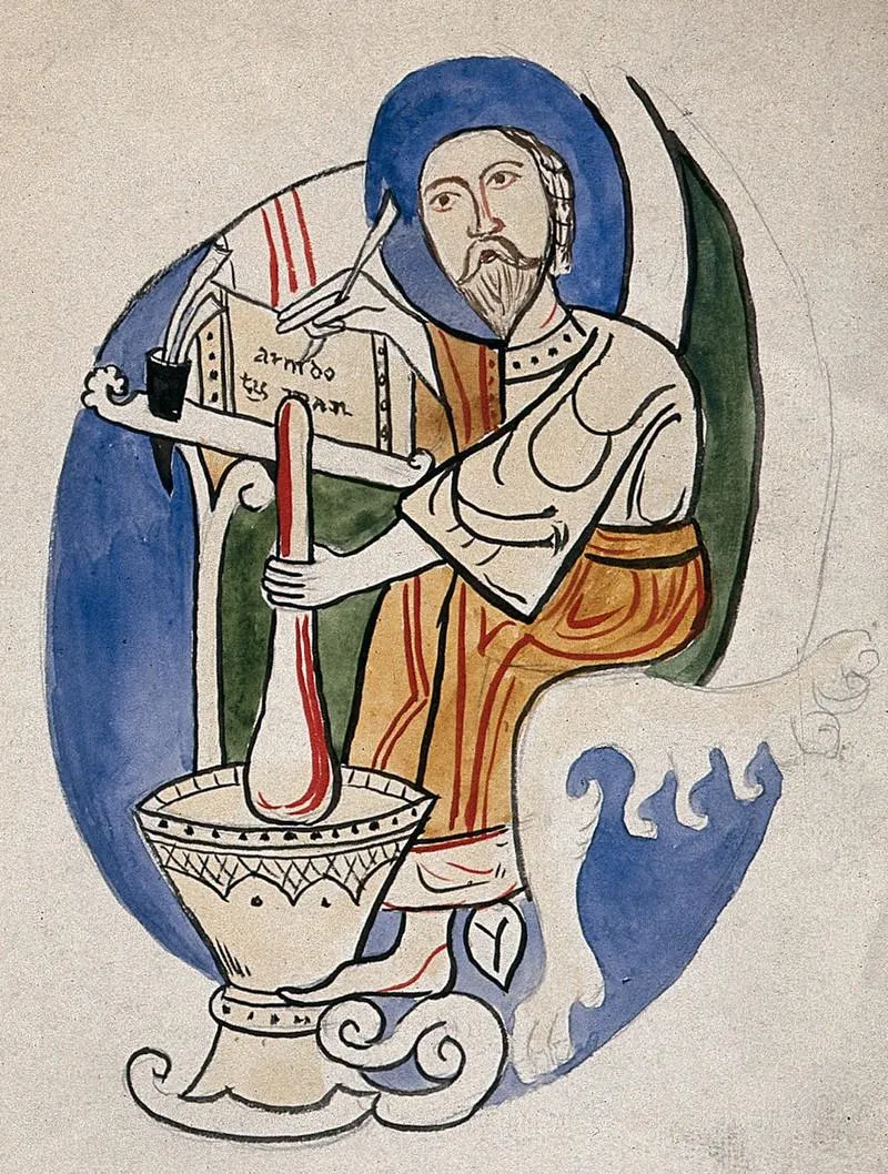 image from the Wellcome Collection, painting of a man writing