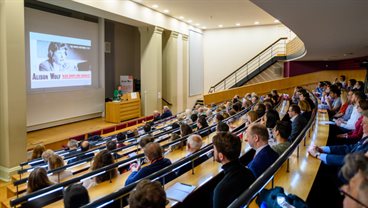 Students in a lecture theatre