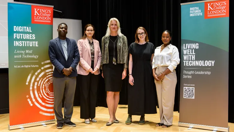 Left to right: Lewis Iwu, Elisabeth Kelan, Birgit Neu, Kate Devlin, Nessa Keddo