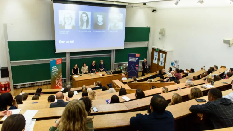 Audience and speakers at the Digital Futures of Literature event