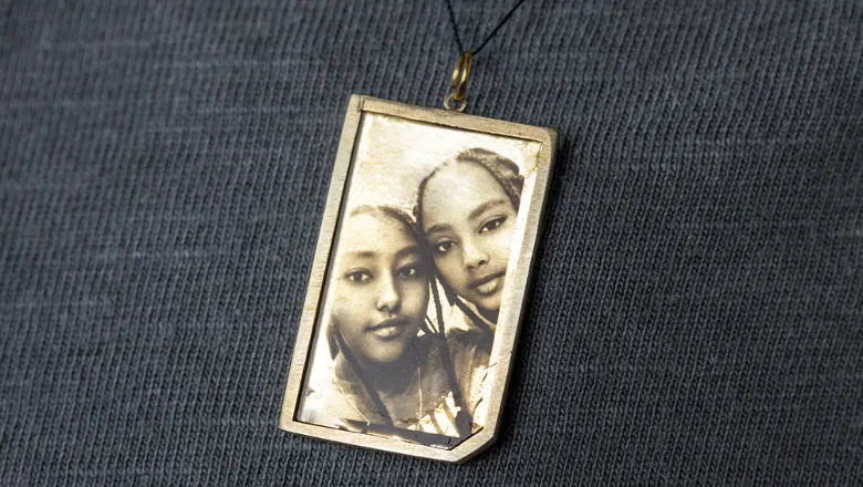 Personal SIM- pendant made during the National Portrait Gallery workshops. 